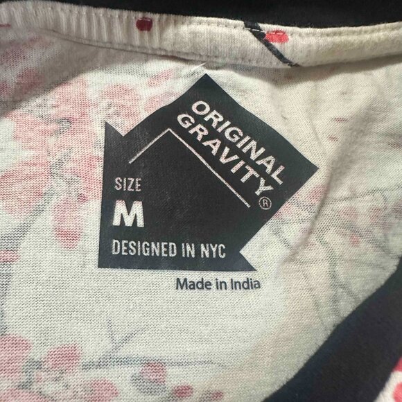 Original Gravity Samurai Men's Beige Floral T Shirt Size Medium - Picture 2 of 3